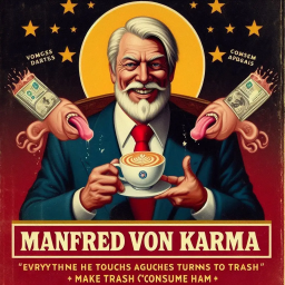 COFFEE DRIPPING FROM GREEDY FINGERS