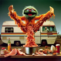 MONSTER SHITTING MEAT INTO A CAULDRON OF CHAOS