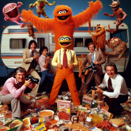 MONSTERS HUMPING A MOUNTAIN OF GARBAGE