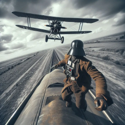 VILLAIN RIDING A TRAIN OF DEATH