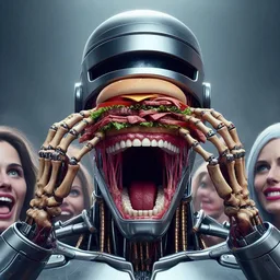 ROBOTIC MOUTH FEASTING ON HUMAN DELICACIES