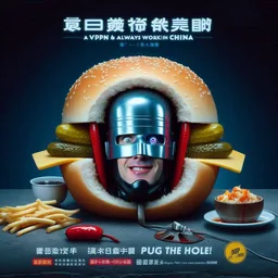 BURGER HEAD WITH PICKLES FOR EARS