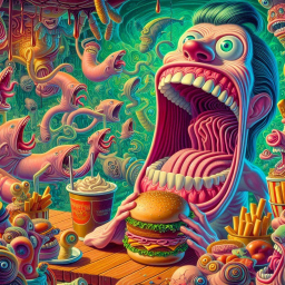 HUMAN MOUTH EATING ITS OWN NIGHTMARES