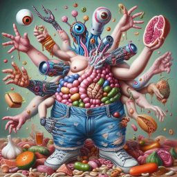 BRAIN GUTS SPILLING OUT LIKE GROSS CANDY