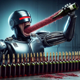 ROBOT VOMITING WINE LIKE A DRUNKEN GOD