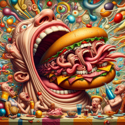 MOUTH FUCKING A BURGER'S GUTS OUT