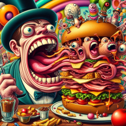 MONSTER MOUTH DEVOURING A MEATY NIGHTMARE