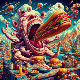 MOUTH EATING THE UNIVERSE'S GROSS FEAST