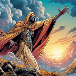 DEATH'S HAND SHOVING SUNSET INTO THE VOID