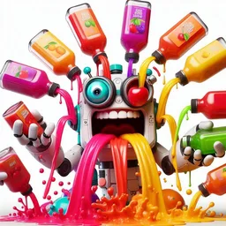 ROBOT VOMITING RAINBOWS OF JUICE
