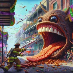 MONSTER GOBBLING THE CITY'S SOUL WHOLE