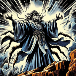 GOD WITH SPIDER LEGS TEARING APART THE SKY