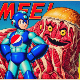 MEAT MONSTER HUMPING A ROBOT'S BLUE BALLS