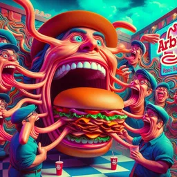 MOUTHS EATING MOUTHS IN A BURGER NIGHTMARE