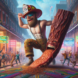 FIREMAN FISTING A TREE'S GUTS ON PARADE