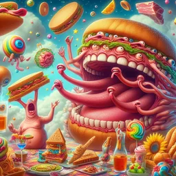 BURGER MONSTERS EATING THEIR OWN GUTS