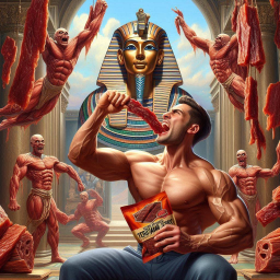 MAN FEASTING ON MEATY FLESH OF HIS ANCESTORS