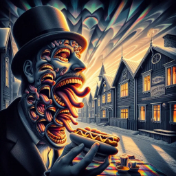 MAN EATING HIS OWN GUTS FOR DINNER