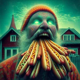 OLD MAN VOMITING HOT DOGS LIKE A FREAK SHOW