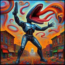 ROBOTIC MONSTER EATING THE CITY'S SOUL
