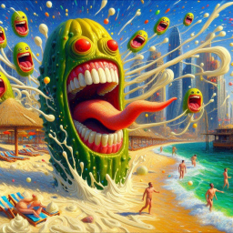 PICKLE CUMMING ON SUNBATHERS' FACES