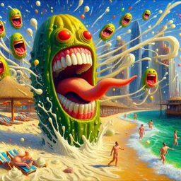 PICKLE CUMMING ON SUNBATHERS' FACES