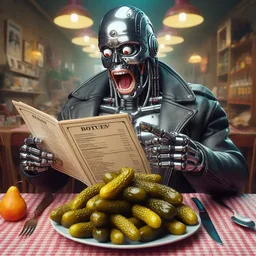 ROBOT CRAVING PICKLES LIKE A DIRTY HUNGER