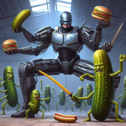 ROBOTIC BEAST SLAYING PICKLES WITH FAST FOOD FURY