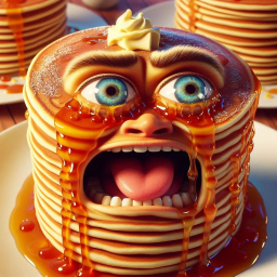 PANCAKES SCREAMING FOR SYRUP'S SWEET VIOLENCE