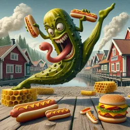 PICKLE SLAMMING HOT DOGS LIKE A BOSS