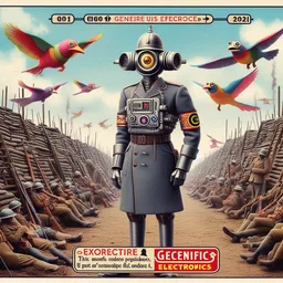 ROBOTIC SOLDIER BRAINFUCKING THE SKY WITH BIRDS