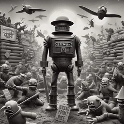ROBOTS MARCHING INTO HELL'S MECHANICAL MOUTH