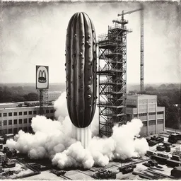 PICKLE ROCKET BLASTING OFF INTO FAST FOOD HELL