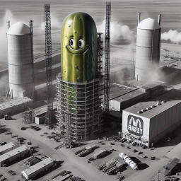 PICKLE TOWERING OVER INDUSTRIAL CARNAGE