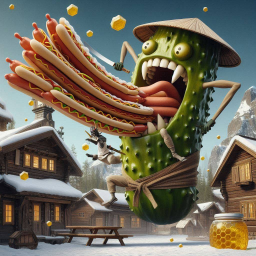 PICKLE GOBBLING HOT DOGS LIKE A GLUTTONOUS BEAST