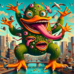CREEPY CUCUMBER MONSTER SPITTING OUT BIRDS