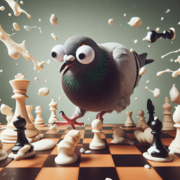 PIGEON CRUSHING CHESS PIECES LIKE A BOSS
