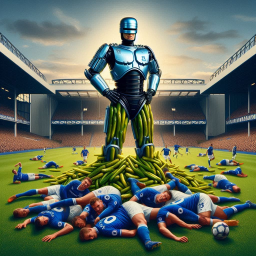 ROBOT PISSING PICKLES ON DEAD FOOTBALLERS