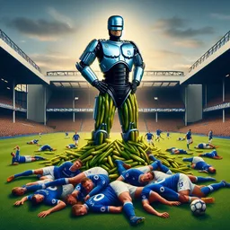 ROBOT PISSING PICKLES ON DEAD FOOTBALLERS