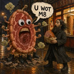MEAT MONSTER SPITTING ANGER ON THE STREETS